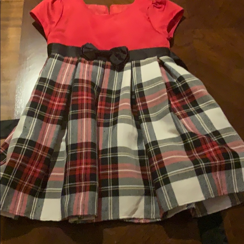 Red and plaid holiday dress